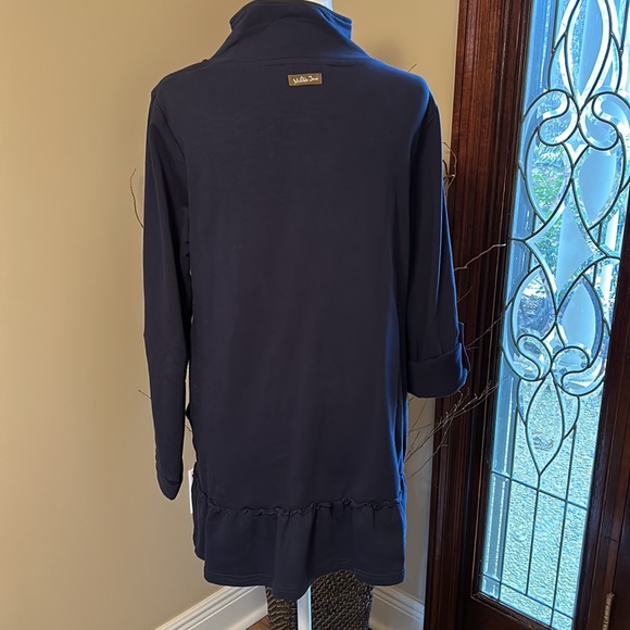 Matilda Jane Navy Blue Button Up ruffle hem Jacket szM - Picture 7 of 10